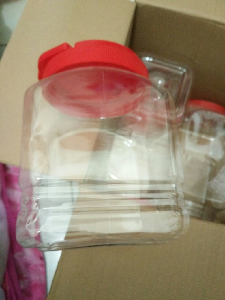 Toples Plastik Kotak Buat Ikan Cupang,permen 2.2 Liter