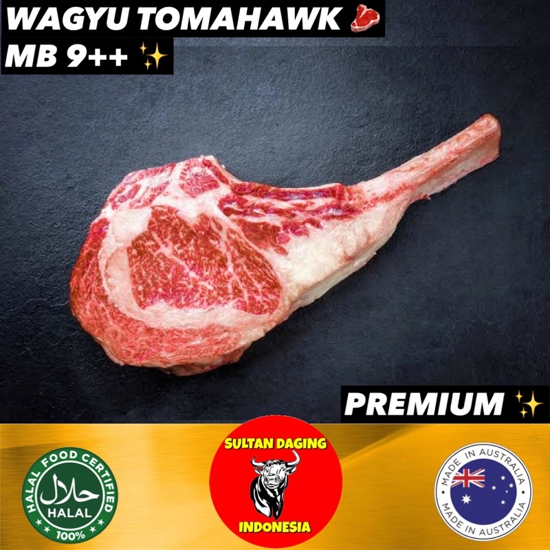 

WAGYU TOMAHAWK STEAK MB 9+ 1 KG 330 GRAM PREMIUM IMPORT DARI AUSTRALIA/ TOMAHAWK MB9 DAGING/ WAGYU TOMAHAWK STEAK/ WAGYU TOMAHAWK MB/ BEEF TOMAHAWK