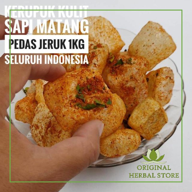 

Kerupuk kulit sapi asli matang 1kg rasa pedas daun jeruk - Krupuk Rambak Sapi - Dorokdok - Krecek