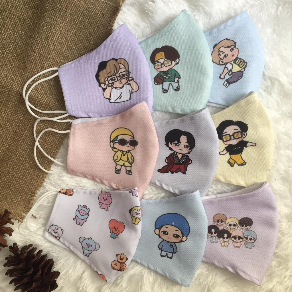 Masker BTS BT21 | Masker Kain BTS | Masker BT21