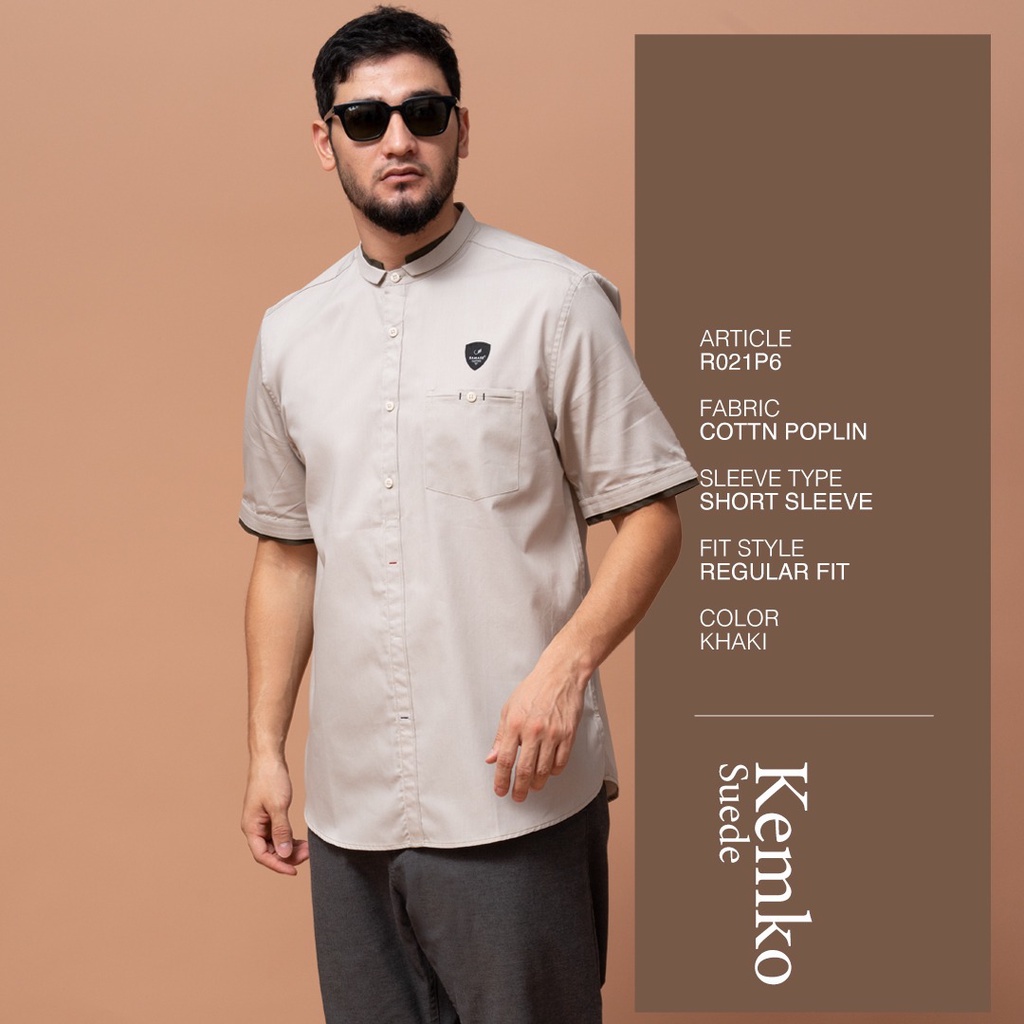 Kemko Suede SAMASE | Kemeja Polos | Koko Lengan Pendek
