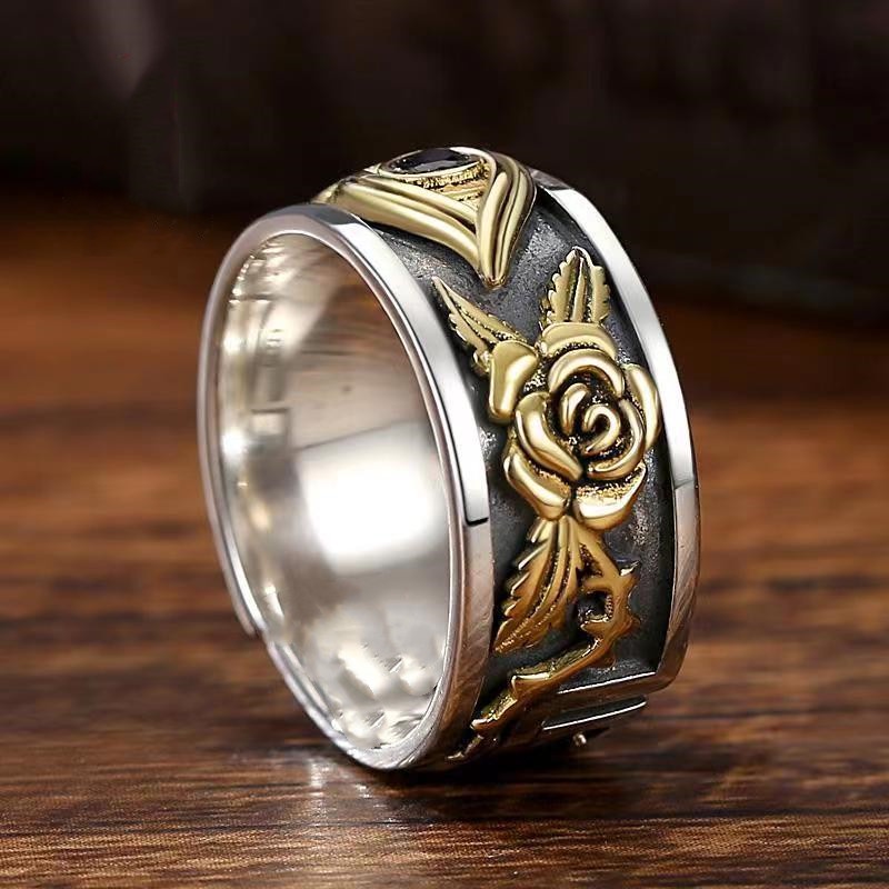 2022 Cincin Model Terbuka Desain Mata Dewa Gaya Casual / Retro / Hip Hop / Trendy Untuk Pria