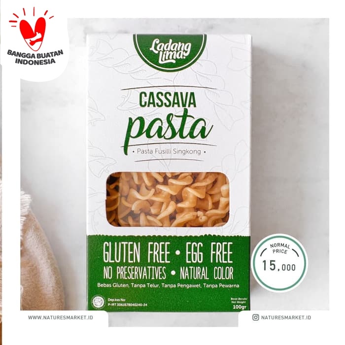 

Ss5Gg Ladang Lima - Cassava Pasta Fusilli 100Gr Ff045