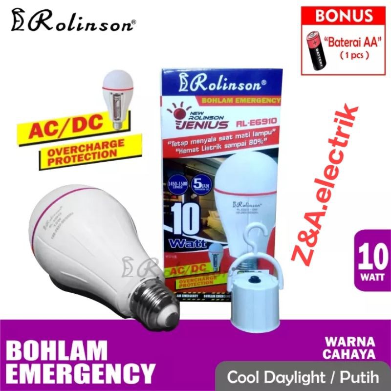 Lampu Bohlam Emergency 10 watt RL-E6910 ROLINSON