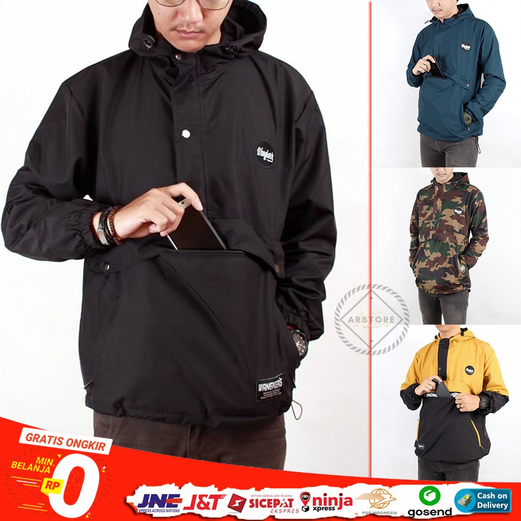 SIAP KIRIM ARS Jaket Cagoule Kantong Doraemon Original Wangkers Big Size L - XXL