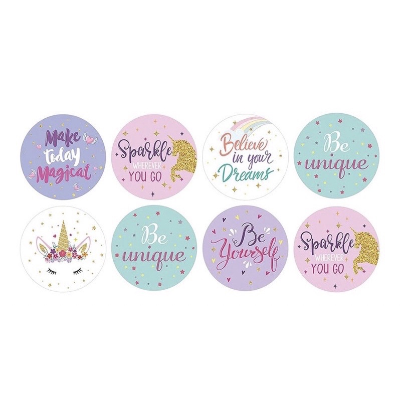 (50pcs) Stiker Thank You Bulat size 2,5cm / Thank You stickers Olshop etc-Motivasi cute