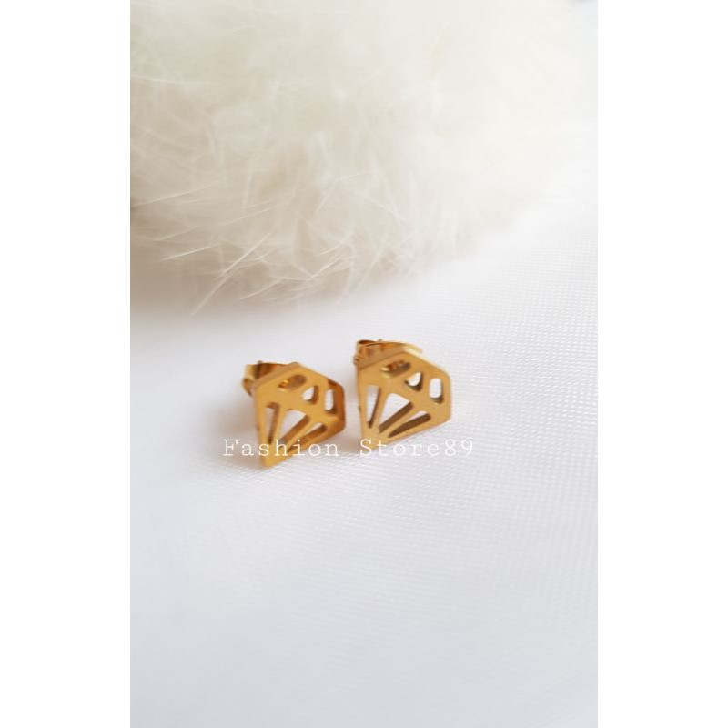 Anting Tusuk Diamond Bestseller titanium gold import antikarat Selamanya Anting anak dan dewasa