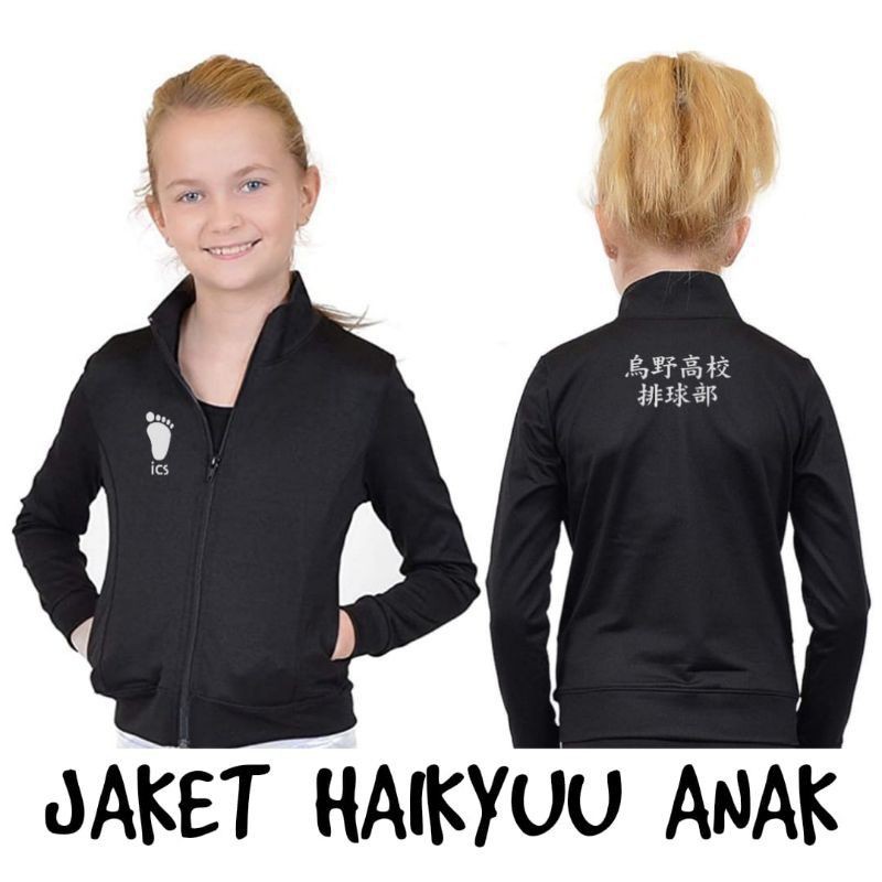 Jaket Sweater Anime Anak Haikyuu Cosplay Zipper