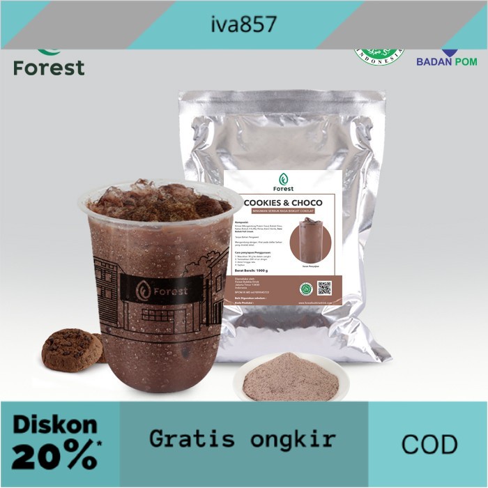 

PROMO Bubuk Minuman COOKIES AND CHOCO Powder - FOREST Bubble Drink - POWDR+BUBLEWRAP GRATIS ONGKIR