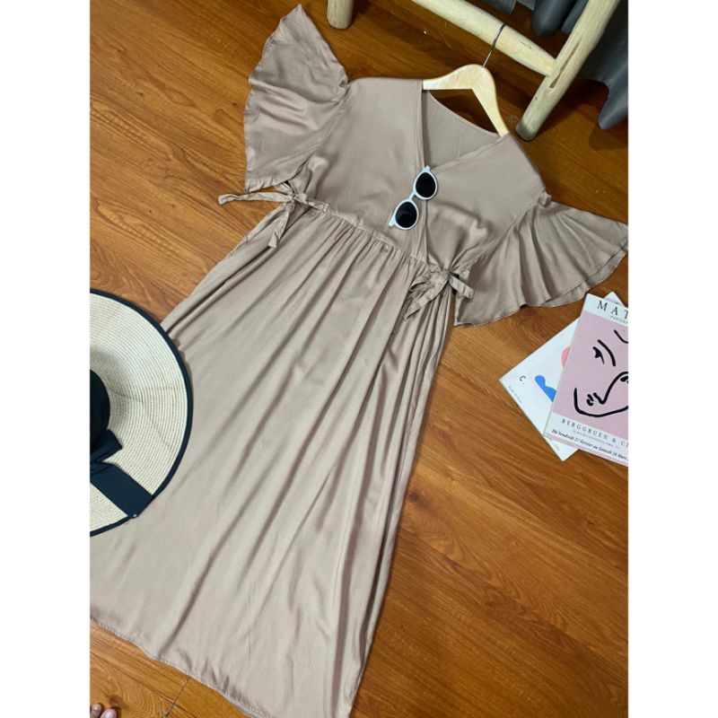 long daster kimono polos tangan lonceng | long daster cantik | long daster kimono | daster | daster kekinian | daster busui-Coksu