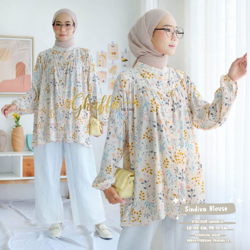 Blouse motif muslimah / Sindiva blouse by ghaffa the label / Blouse kekinian