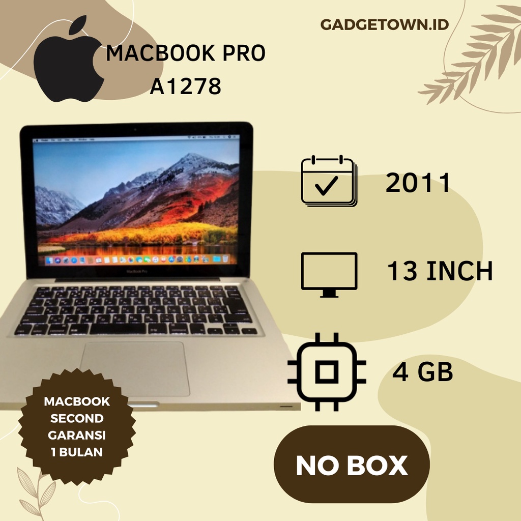 MACBOOK PRO SECOND 4GB A1278 13IN 2011