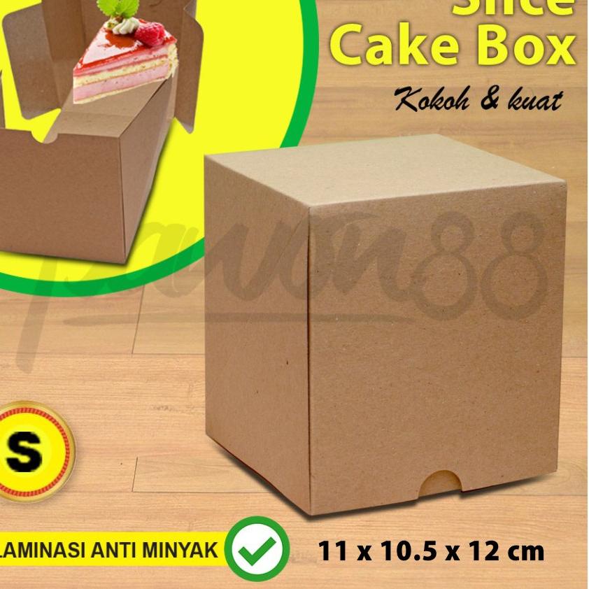 ♘ Kotak Box Dus Kue Cake SLICE (S) | Tart-Cupcakes-Brownies-Blackforest - ( 30 Pcs ) ֍