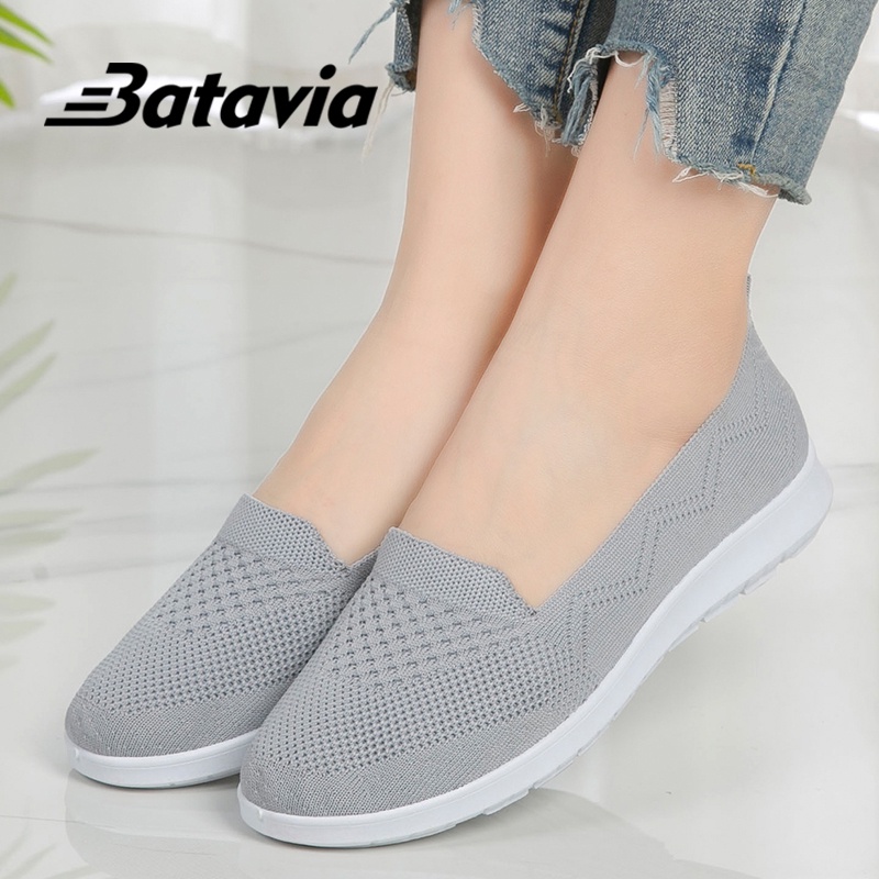 (COD)Batavia Shoes sepatu sepatu wanita sepatu flat rajut Sepatu slip-on kasual sepatu perempuan murah A161