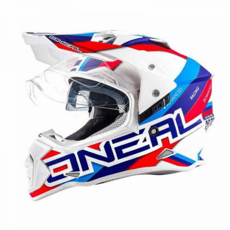 HELM ONEAL SIERRA 2 FLAT BLUE WHITE RED ORIGINAL HELM SUPER MOTO HELM ADVENTURE