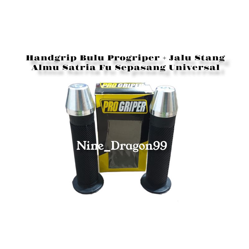 Handgrip Grip Bulu Progriper + Jalu Stang Satria Fu Sepasang Universal