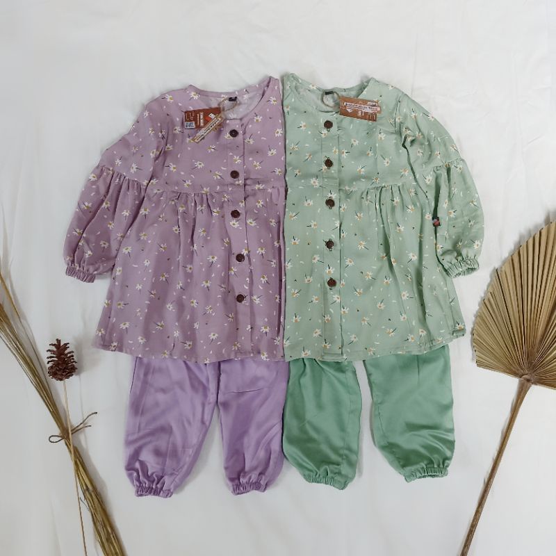 SYABIL Tunik Set Kids - Setelan Tunik Anak Rayon Adem Nyaman 0-5 Tahun