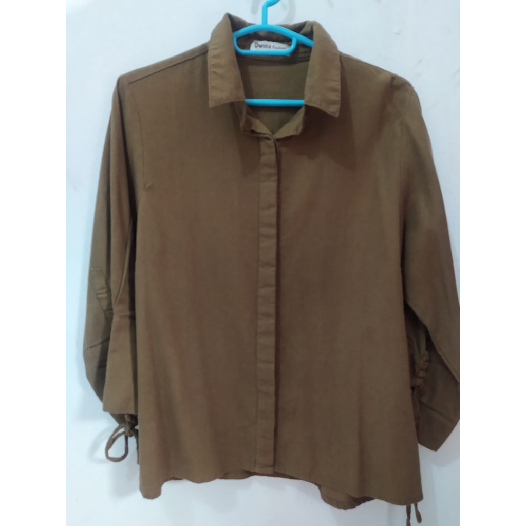 Kemeja Wanita / Kemeja Kerja Kuliah / Blouse Wanita polos Army