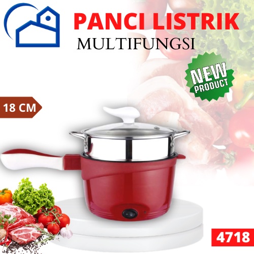 (COD)Panci Listrik GSF G-4718 / Panci elektrik anti lengket / Panci goreng listrik / Panci kukus lis