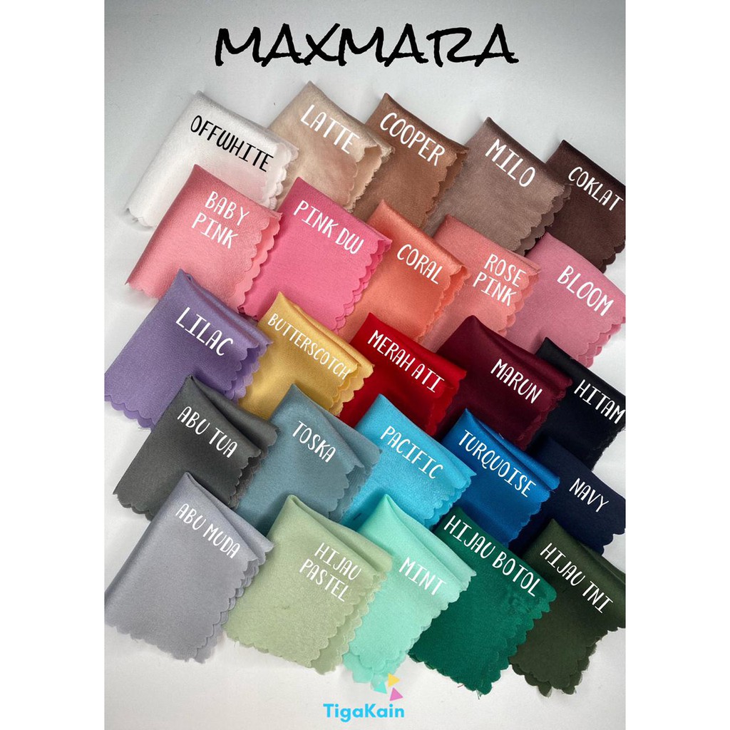 0.5 Meter Bahan Maxmara Polos Import Kain Maxmara Lux