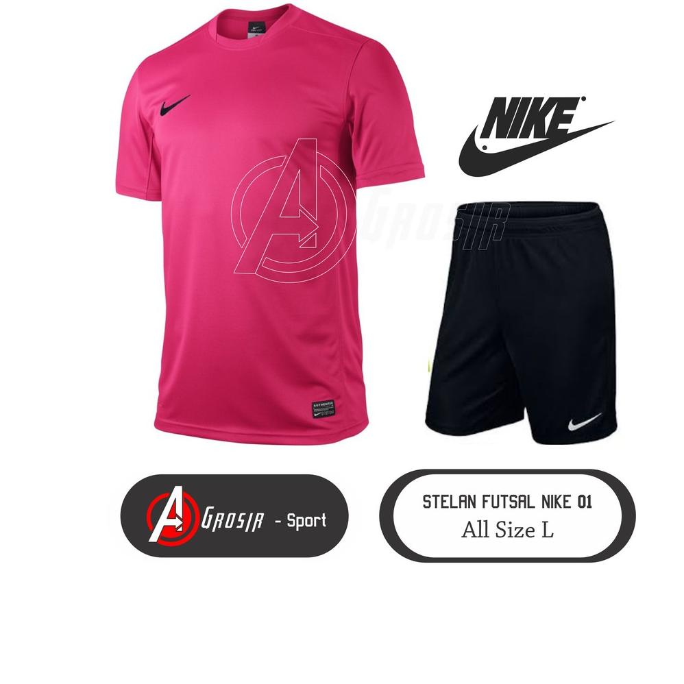 Jersey Futsal Stelan Murah Nlke (Baju Pink, Celana Hitam)