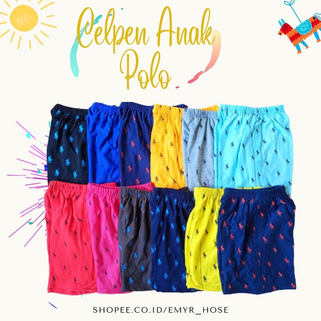 CELANA PENDEK ANAK POLO | CELANA KOLOR ANAK POLO 1-8 TH