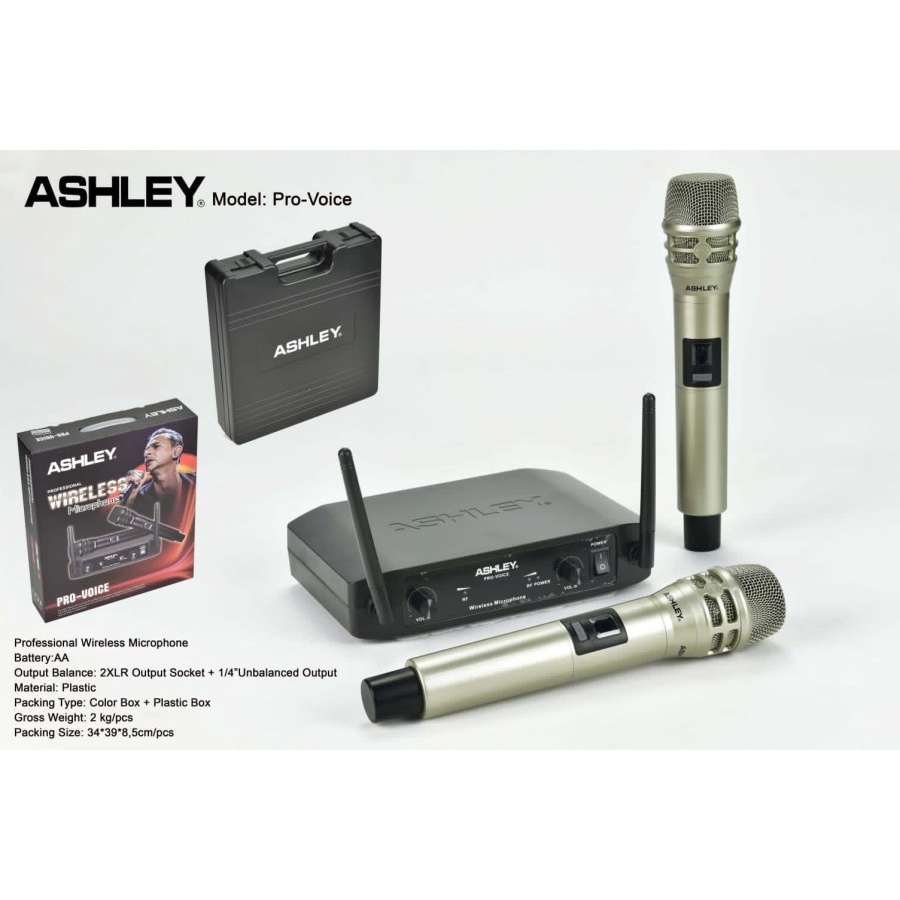 Mic Wireless Ashley Perfection / Pro voice / UK90 New / ULX9 / URD11 /  CK 121 Original Dual Microphone Handle Wireles