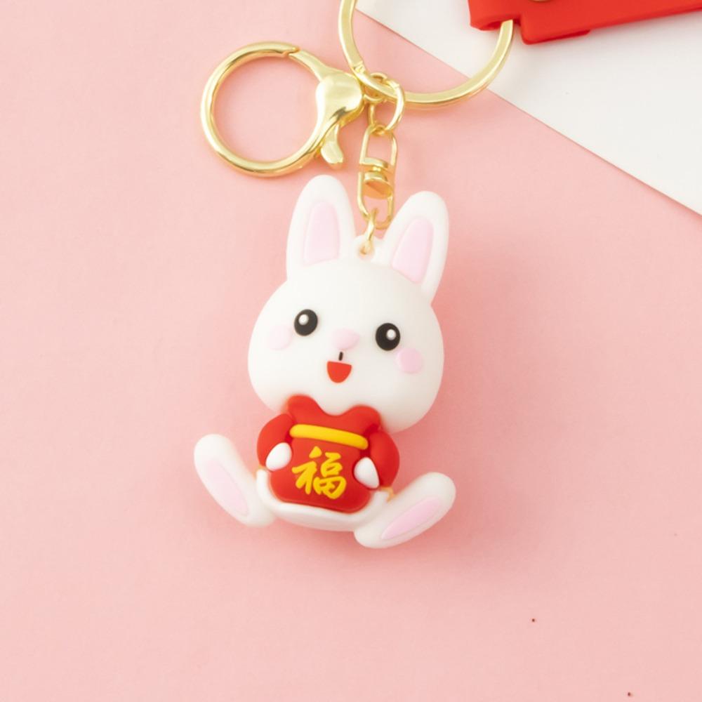 Lanfy Kelinci Gantungan Kunci Pria Wanita Gantungan Kunci Mobil Ransel Liontin Kunci Gesper Kelinci Hadiah Tahun Key Lanyard