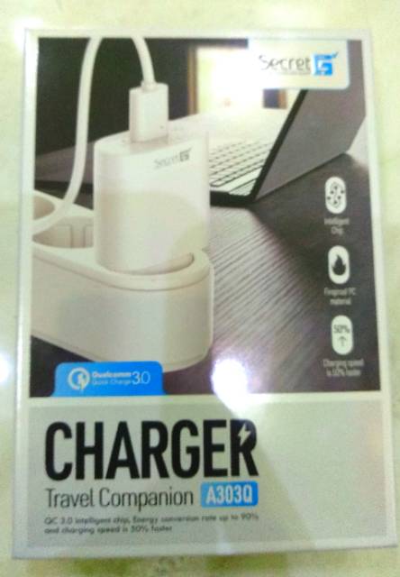 SECRET G A303Q Adapter Charger Asus Xiaomi Realme  Samsung Oppo LG  Fast charger 3.0Q Travel Charger