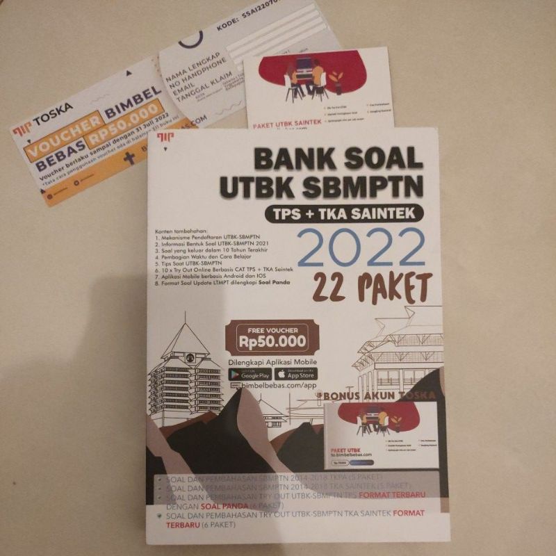 buku toska utbk sbmptn 2022 tps & tka saintek (baca deskripsi)