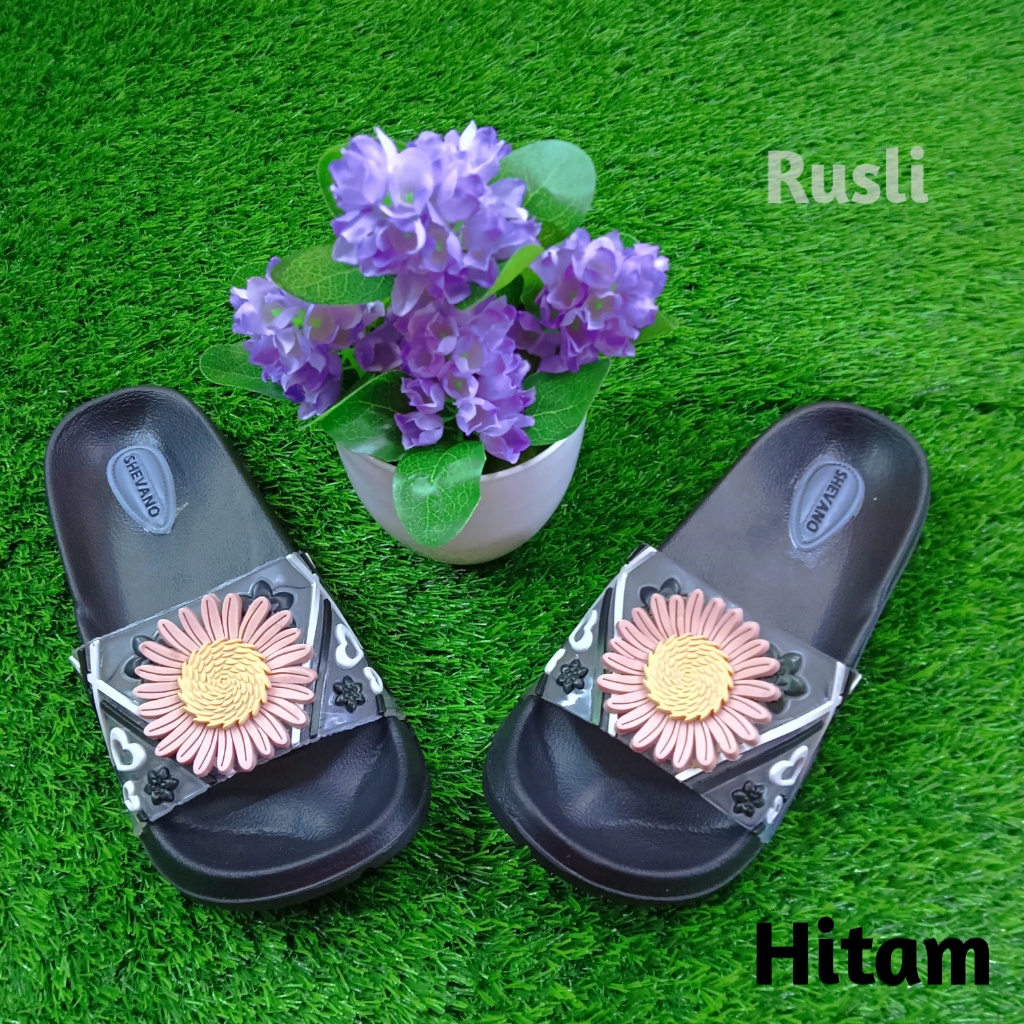 (COD) Sandal Kokop Karet Anak Motif Bunga Matahari Shevano 155