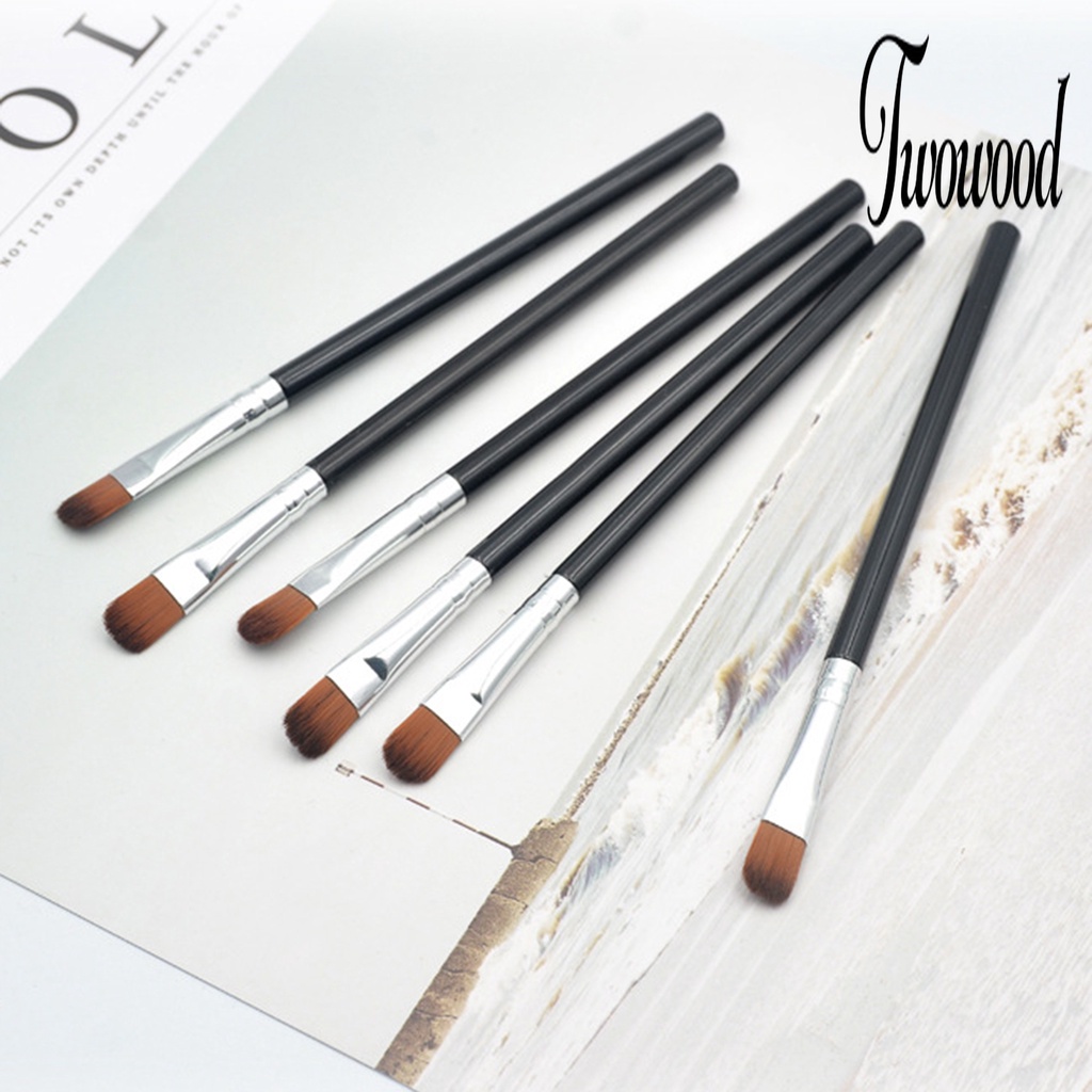 5 Pcs Brush Eyeshadow Contour Blending Shader Portable Bahan Bulu Lembut Untuk Makeup Pemula