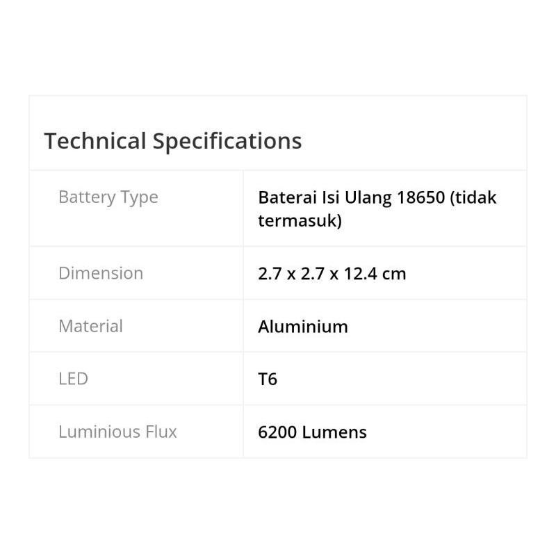 senter LED 6200 lumen sangat terang