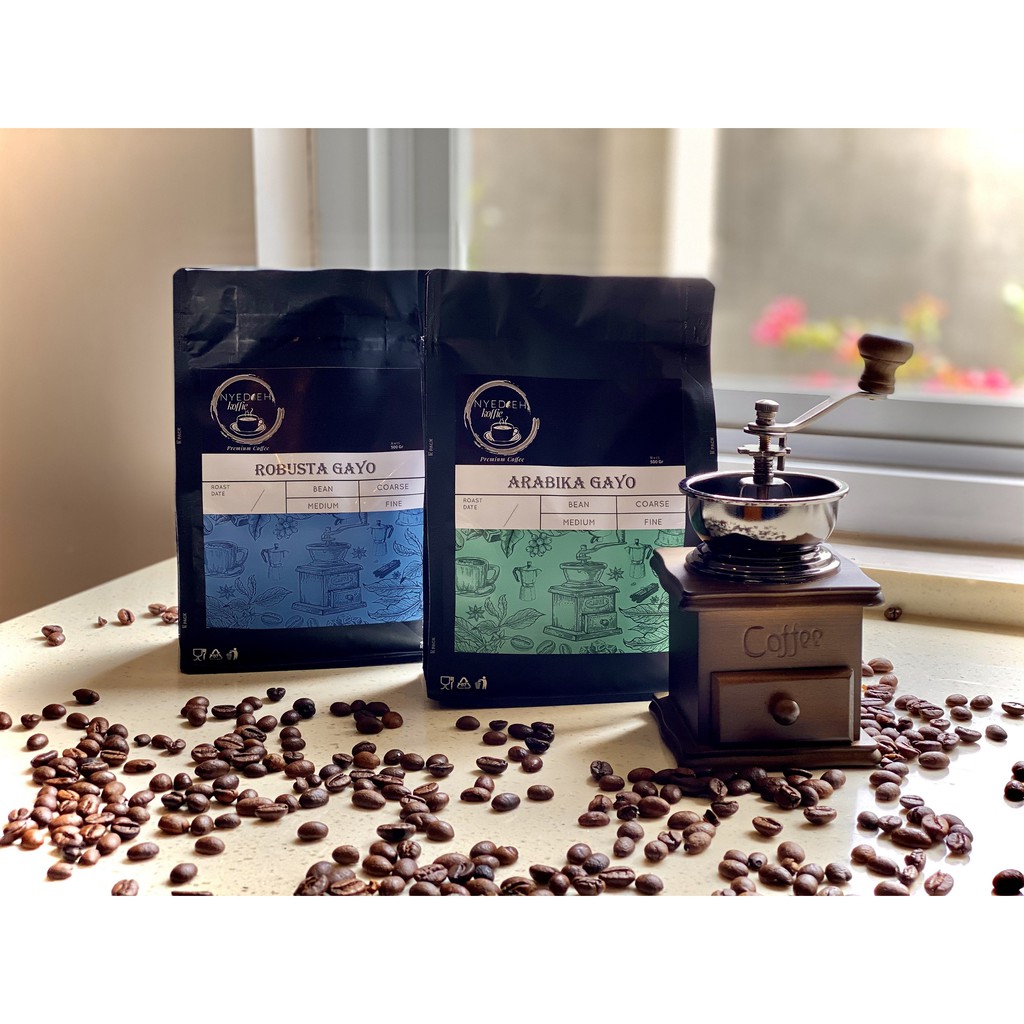 

PAKET DUO KOPI ARABIKA ROBUSTA 500 GR GRAM ARABUSTA BIJI BUBUK