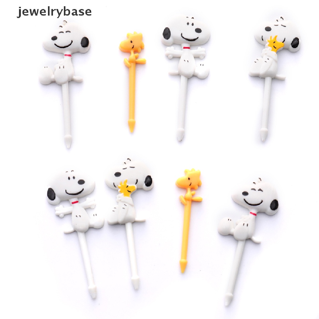 6 Pcs / Set Aksesoris Garpu Buah Bentuk Kartun Kucing Anjing Untuk Dessert