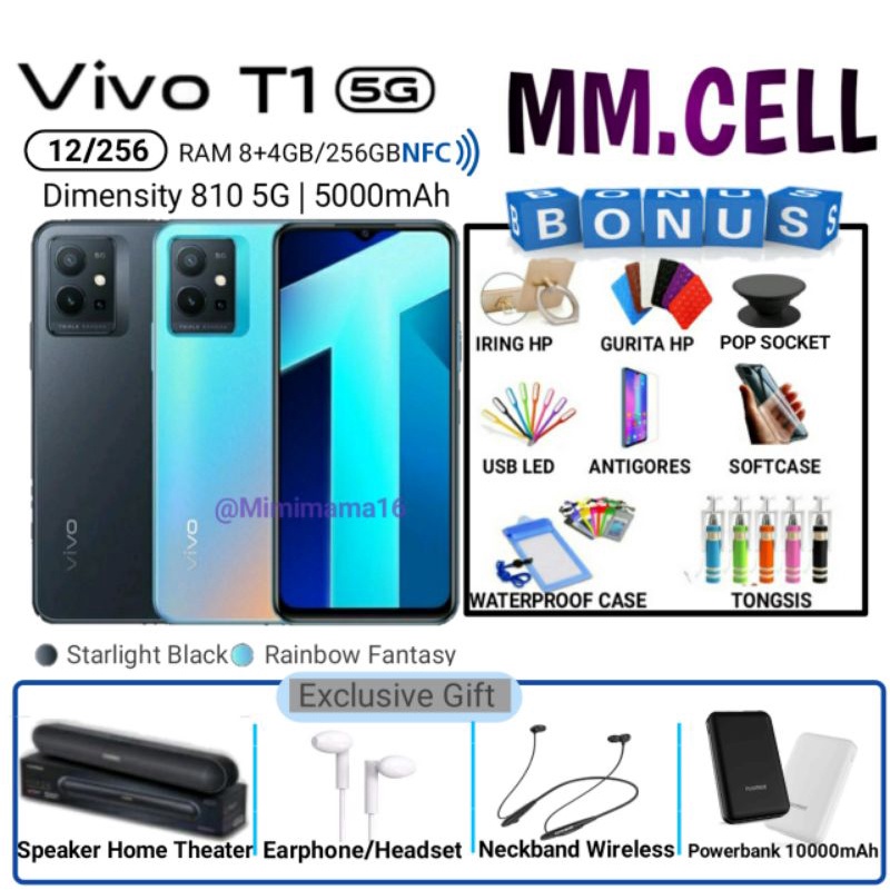 VIVO T1 5G NFC 8/256 8/128 4/128 GB | T1 PRO 5G 8/256 GARANSI RESMI VIVO