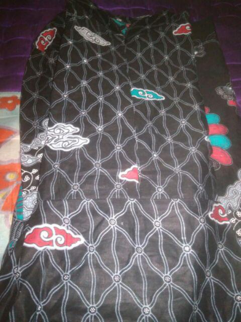 Batik Couple Keluarga Sania Ruffle Ori Ndoro Jowi Dnt Motif Matahari Terbit Abu