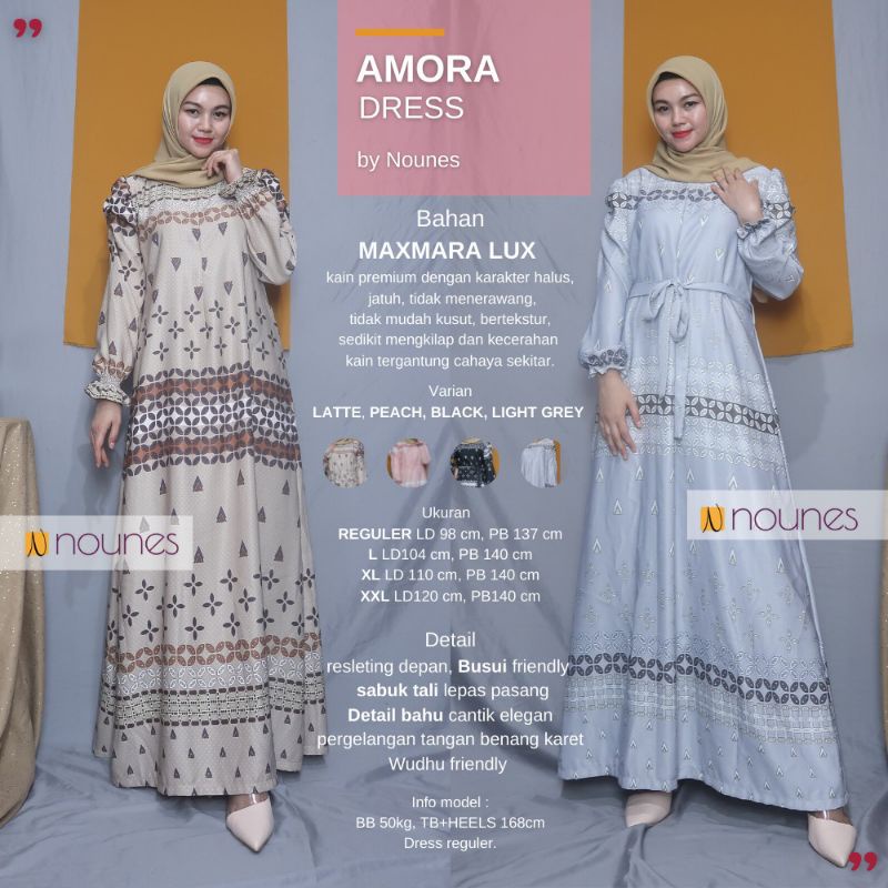 Lie NOUNES AMORA DRESS gamis pesta syari raya lebaran maxmara lux tali lepas cantik elegan Gamis