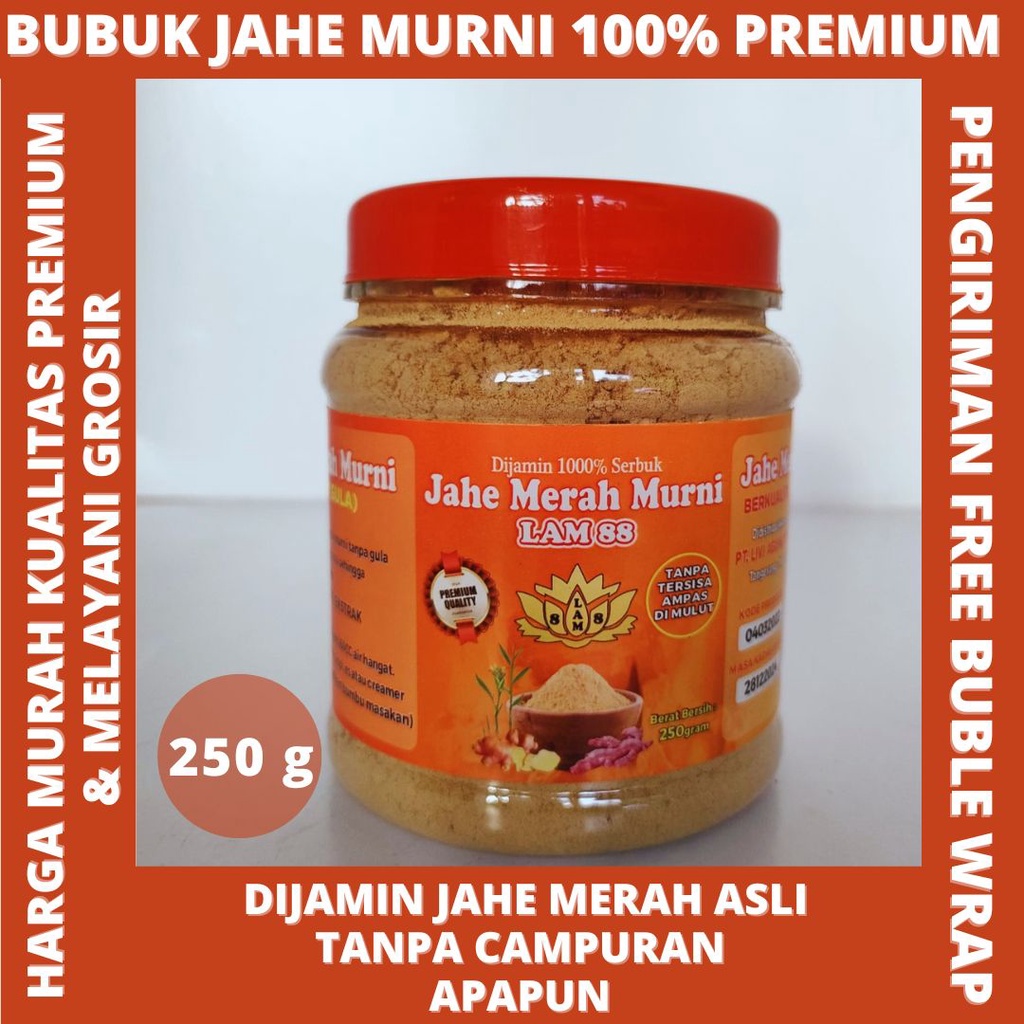 jahe merah murni kemasan 250g