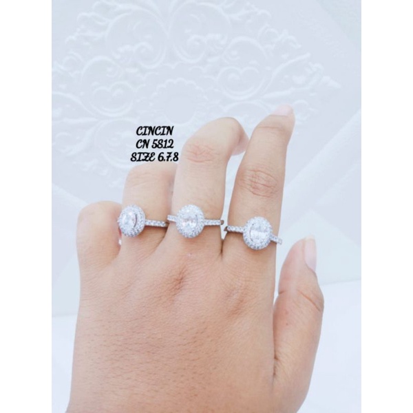 Cincin Titanium Wanita Model Berlian Super Mewah