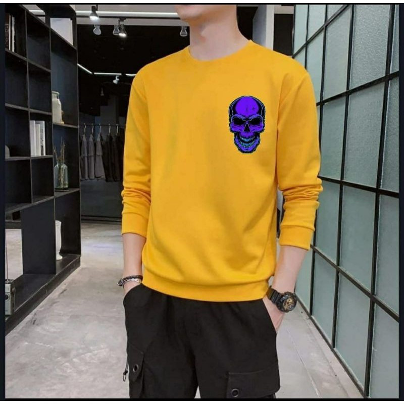 baju tengkorak/Fashion wanita Pria/kaos kekinian/ kaos lengan panjang