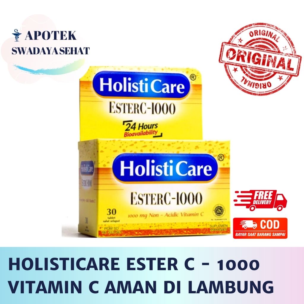 HOLISTICARE ESTER C 1000 Botol - Vitamin C 1000 MG Aman Untuk Lambung Holisti Care