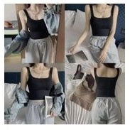 KOREAN TANKTOP KNIT DENGAN CUP BRA - BRA SPORT GYM TERBARU ALL SIZE