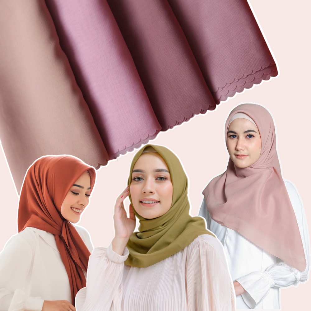 Hijab Segi Empat Bella Lasercut Polycotton Square 110x110 | Bella Square Lasercut