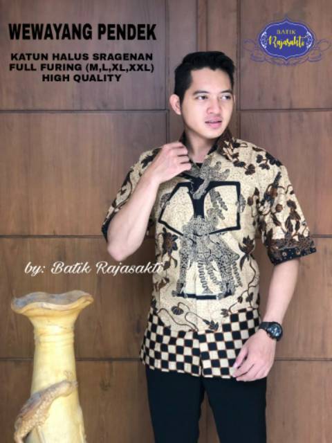 Batik Pria WEWAYANG Asli Katun Halus Sragenan Full Furing Murah