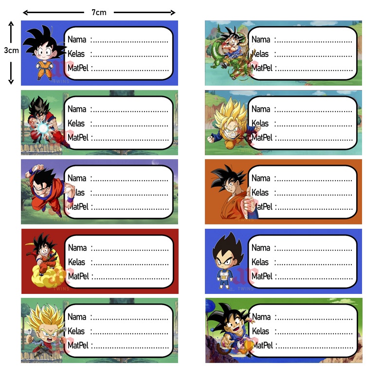 

Stiker Label Buku Karakter Dragon Ball