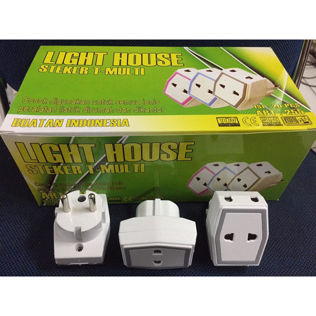 (COD) colokan T multi 3 lubang / T Multi Light House / Steker T multi 3 lubang