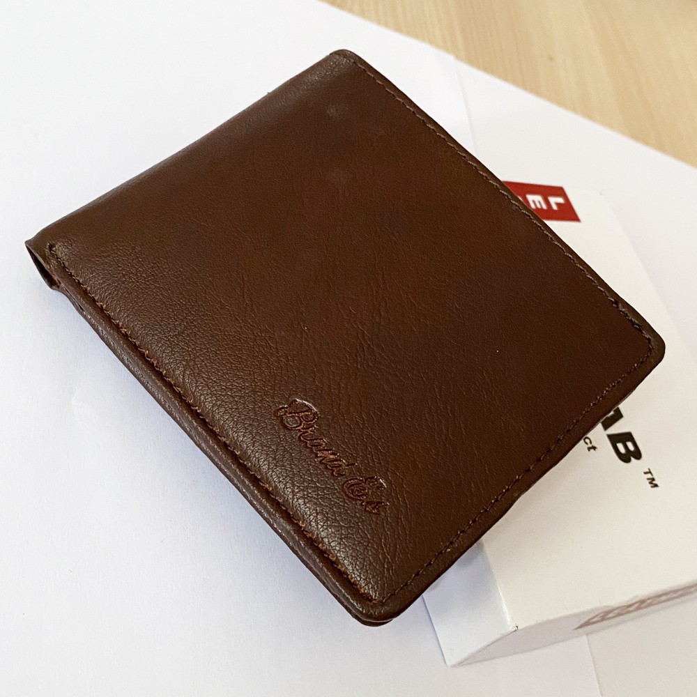 SHOPEE 6.6 SUPER SALE!! COD - Dompet Kulit Fashion Pria B-203c Dompet Pria Original Lipat Dua 3/4 - Coffee + Box