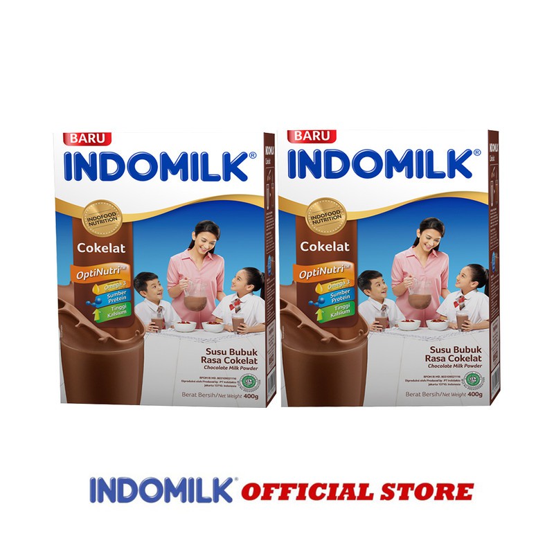 Susu Bubuk INDOMILK Coklat 400G ND X 2 Pcs