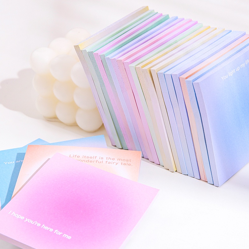 50 Lembar Sticky Notes Bentuk Kotak Warna Gradasi